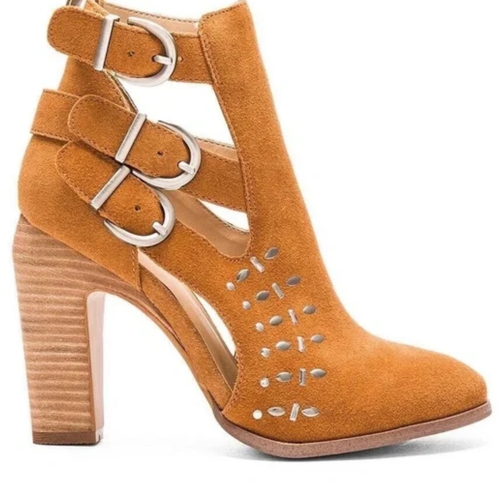 NIB JOE’S JEANS Kicks Suede Leather Tan Heeled Western Boots Booties